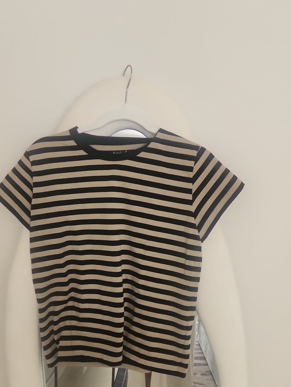 Agnes B Striped Black & Cream Kids Tee